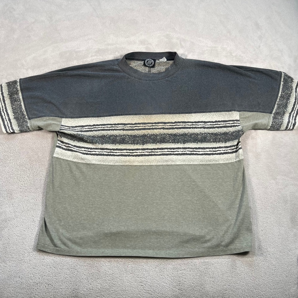 Vintage Permit Color Block Striped T-Shirt Mens Large Multicolor Surf Streetwear